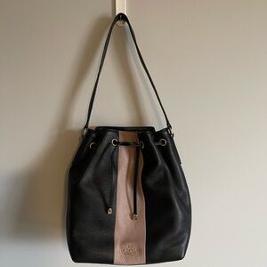 Kate Spade Black and Nude Leather Bucket Bag